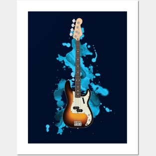 P-style Bass Guitar Sunburst Color Posters and Art